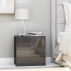 Depew Bedside Cabinet 40x30x40 cm Engineered Wood – High Gloss Grey, 2