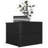 Costessey Bedside Cabinet 40x30x30 cm Engineered Wood – High Gloss Black, 2