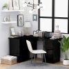 Corner Desk 145x100x76 cm Engineered Wood – High Gloss Black
