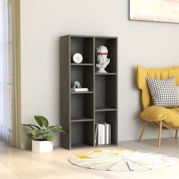 Book Cabinet 50x25x106 cm Engineered Wood – Grey