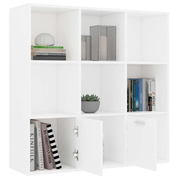 Book Cabinet 98x30x98 cm Engineered Wood – White