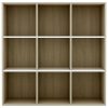 Book Cabinet 98x30x98 cm Engineered Wood – White and Sonoma Oak