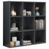 Book Cabinet 98x30x98 cm Engineered Wood – High Gloss Grey