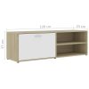 Bookham TV Cabinet 120x34x37 cm Engineered Wood – White and Sonoma Oak