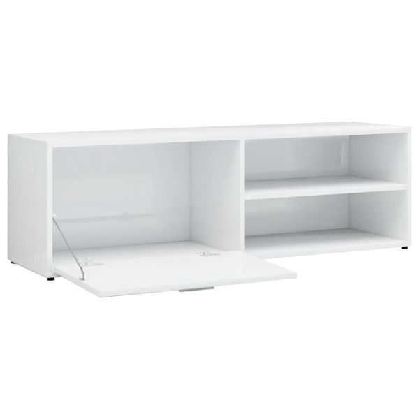 Bookham TV Cabinet 120x34x37 cm Engineered Wood – High Gloss White