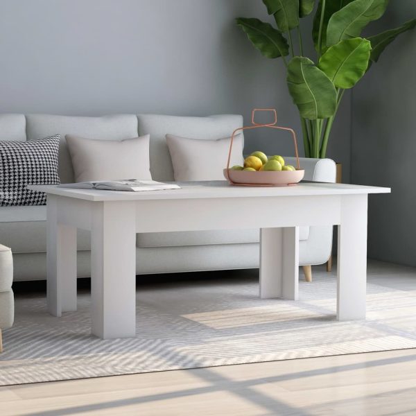 Coffee Table 100x60x42 cm Engineered Wood – White