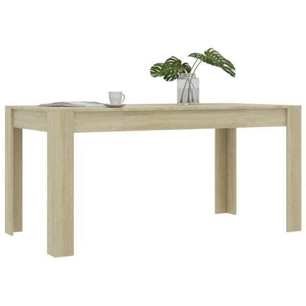 Dining Table Engineered Wood – 160x80x76 cm, Sonoma oak