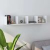 CD Wall Shelf 100x18x18 cm Engineered Wood – White