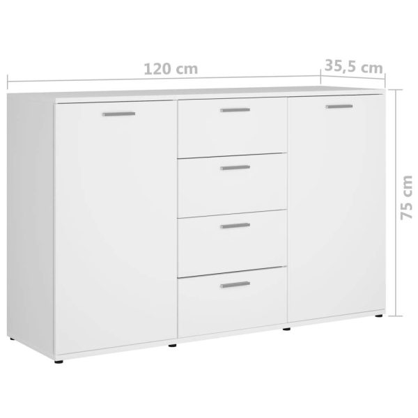 Sideboard 120×35.5×75 cm Engineered Wood – White