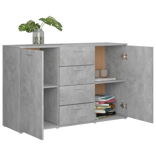 Sideboard 120×35.5×75 cm Engineered Wood – Concrete Grey