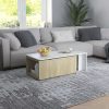 Coffee Table 150x50x35 cm Engineered Wood – White and Sonoma Oak