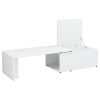 Coffee Table 150x50x35 cm Engineered Wood – High Gloss White