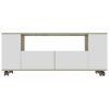 Wenatchee TV Cabinet 120x35x48 cm Engineered Wood – White and Sonoma Oak