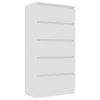 Drawer Sideboard 60x35x121 cm Engineered Wood – White