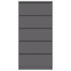 Drawer Sideboard 60x35x121 cm Engineered Wood – Grey