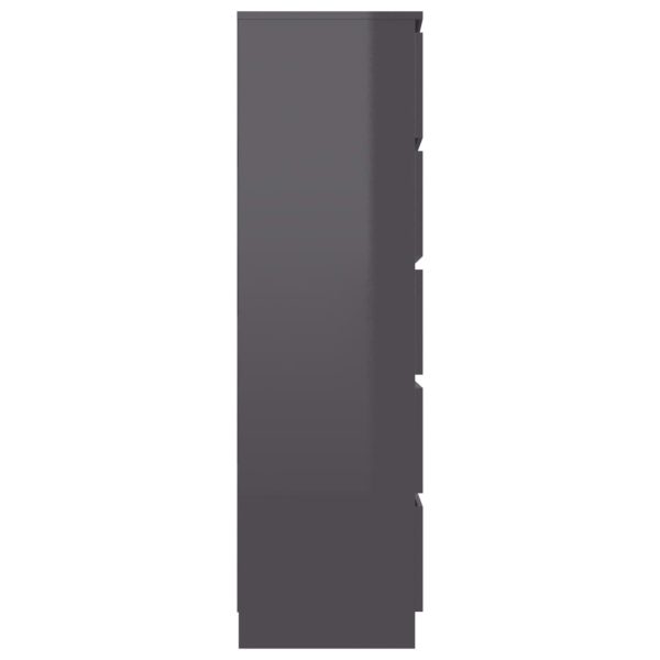 Drawer Sideboard 60x35x121 cm Engineered Wood – High Gloss Grey