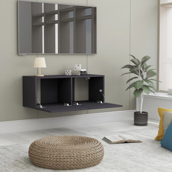 Newmarket TV Cabinet Engineered Wood – 80x30x30 cm, Grey