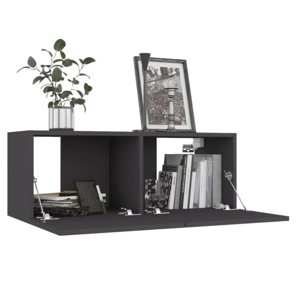 Newmarket TV Cabinet Engineered Wood – 80x30x30 cm, Grey
