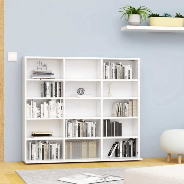 CD Cabinet Engineered Wood – 102x23x89.5 cm, White