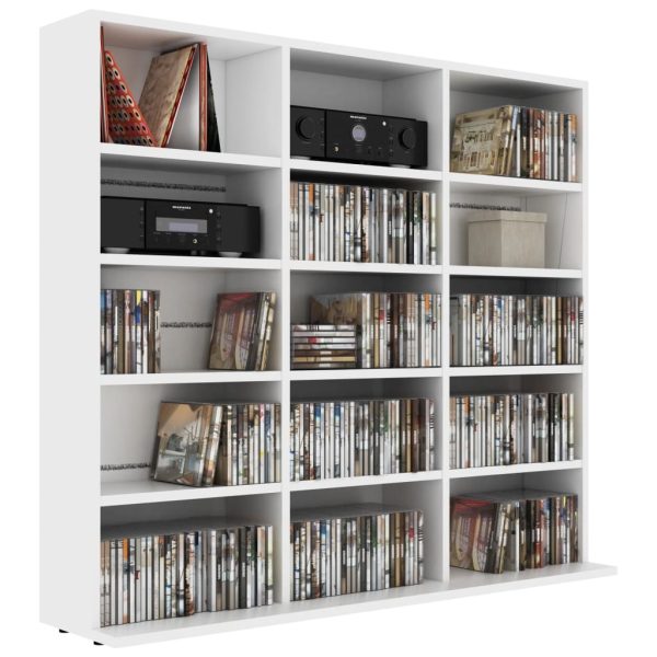 CD Cabinet Engineered Wood – 102x23x89.5 cm, White