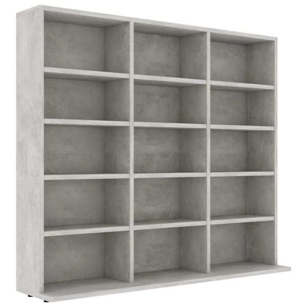 CD Cabinet Engineered Wood – 102x23x89.5 cm, Concrete Grey