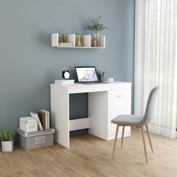 Desk 100x50x76 cm Engineered Wood – White