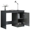 Desk 100x50x76 cm Engineered Wood – High Gloss Grey