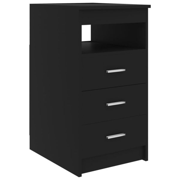 Drawer Cabinet 40x50x76 cm Engineered Wood – Black