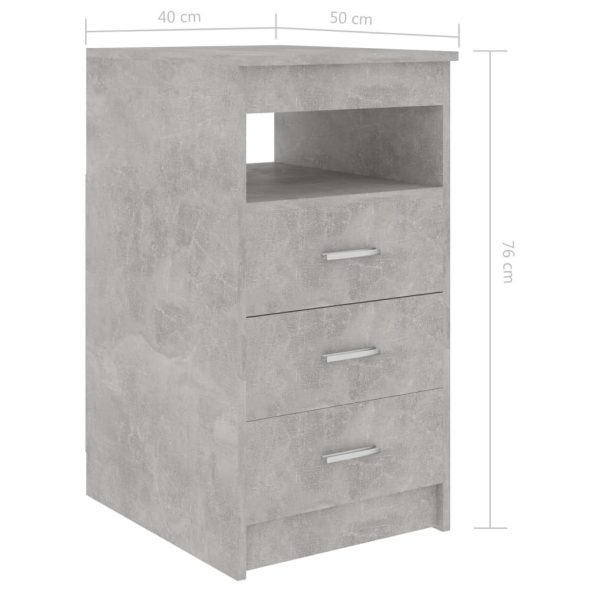Drawer Cabinet 40x50x76 cm Engineered Wood – Concrete Grey