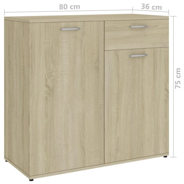 Sideboard Engineered Wood – 80x36x75 cm (right), Sonoma oak