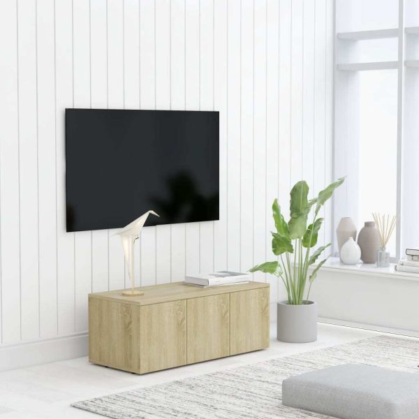 Prudhoe TV Cabinet 80x34x30 cm Engineered Wood – Sonoma oak