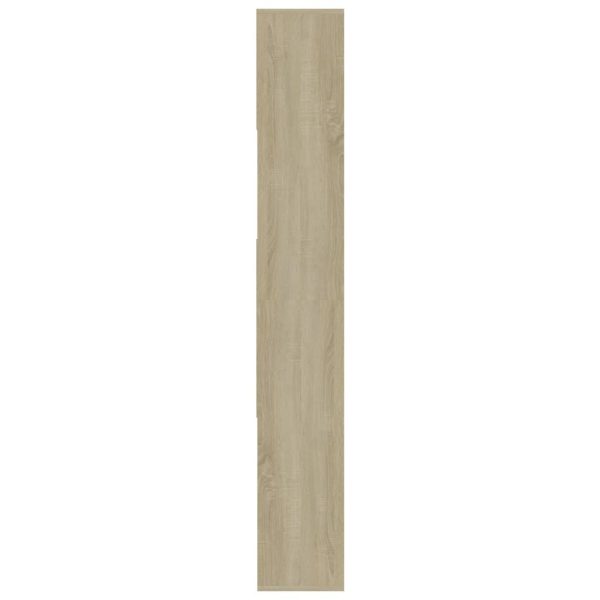 Book Cabinet 67x24x161 cm Engineered Wood – White and Sonoma Oak