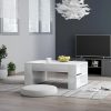 Coffee Table 100x60x42 cm Engineered Wood – High Gloss White