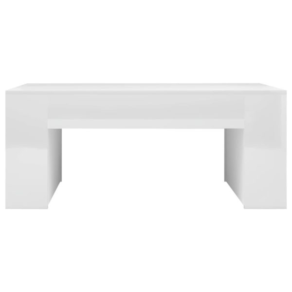 Coffee Table 100x60x42 cm Engineered Wood – High Gloss White