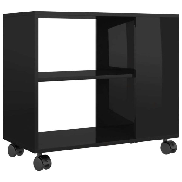 Eagan Side Table 70x35x55 cm Engineered Wood – High Gloss Black