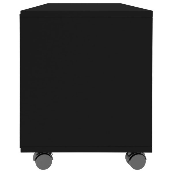 Hampden TV Cabinet with Castors Black 90x35x35 cm Engineered Wood