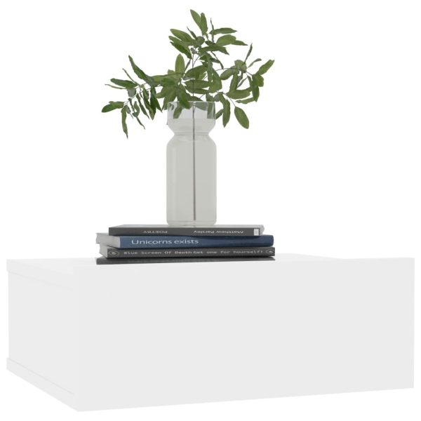 Orinda Floating Nightstand 40x30x15 cm Engineered Wood – High Gloss White, 2