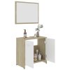 Bathroom Furniture Set Engineered Wood – White and Sonoma Oak