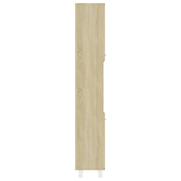 Bathroom Cabinet 30x30x179 cm Engineered Wood – Sonoma oak