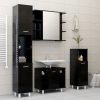Bathroom Cabinet 30x30x179 cm Engineered Wood – High Gloss Black