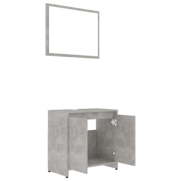 Bathroom Furniture Set Engineered Wood – Concrete Grey