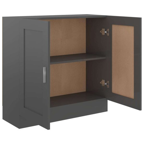 Book Cabinet Engineered Wood – 82.5×30.5×80 cm, High Gloss Grey