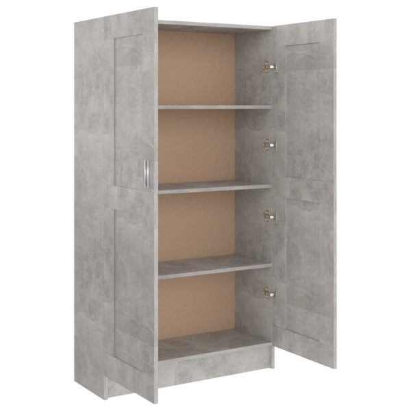 Book Cabinet Engineered Wood – 82.5×30.5×150 cm, Concrete Grey