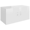 Wall Mounted Cabinet 80x39x40 cm Engineered Wood – High Gloss White
