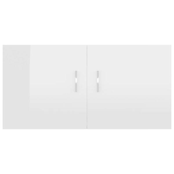 Wall Mounted Cabinet 80x39x40 cm Engineered Wood – High Gloss White