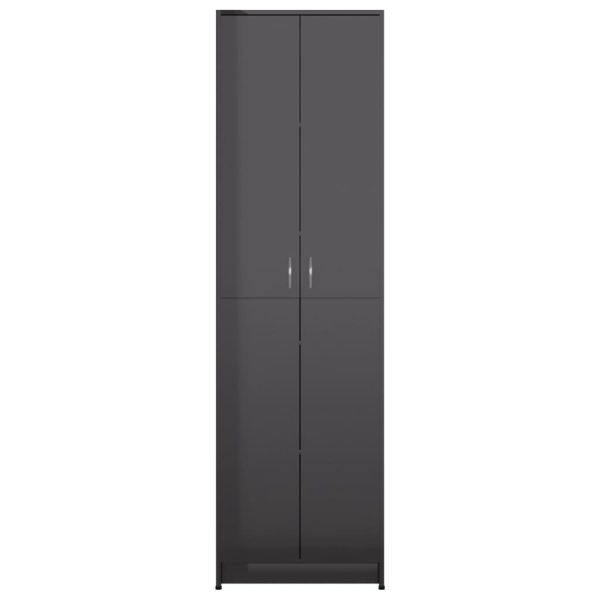 Hallway Wardrobe 55x25x189 cm Engineered Wood – High Gloss Grey