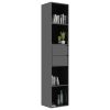 Book Cabinet 36x30x171 cm Engineered Wood – High Gloss Black