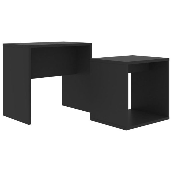 Coffee Table Set 48x30x45 cm Engineered Wood – Black