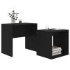 Coffee Table Set 48x30x45 cm Engineered Wood – Black