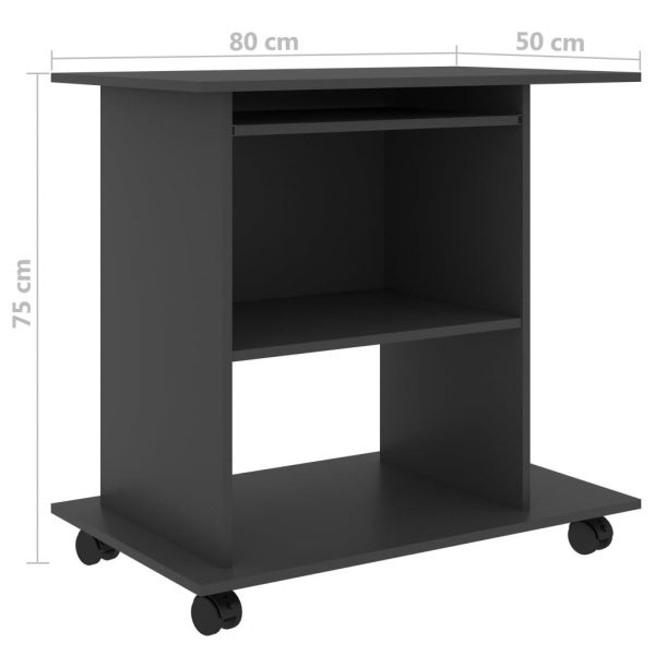 Computer Desk 80x50x75 cm Engineered Wood – Grey